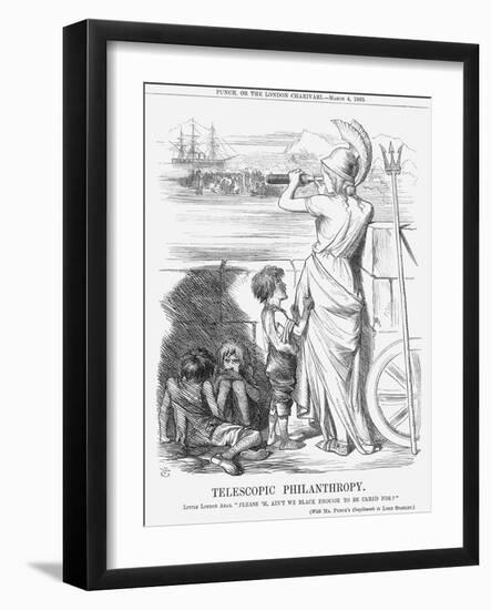 Telescopic Philanthropy, 1865-John Tenniel-Framed Giclee Print