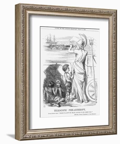 Telescopic Philanthropy, 1865-John Tenniel-Framed Giclee Print