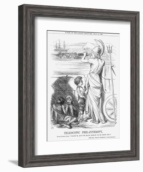 Telescopic Philanthropy, 1865-John Tenniel-Framed Giclee Print