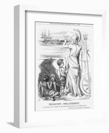 Telescopic Philanthropy, 1865-John Tenniel-Framed Giclee Print