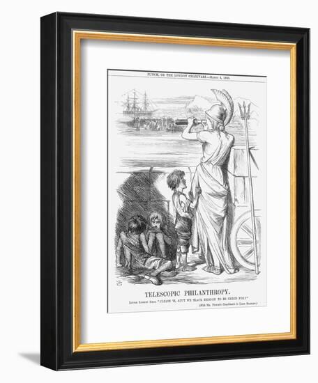 Telescopic Philanthropy, 1865-John Tenniel-Framed Giclee Print