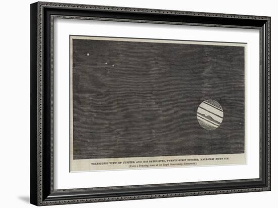 Telescopic View of Jupiter and His Satellites, 21 October, Half-Past Eight Pm-null-Framed Giclee Print