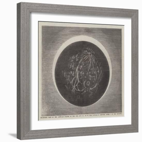 Telescopic View of the Annular Eclipse of the Sun-null-Framed Giclee Print