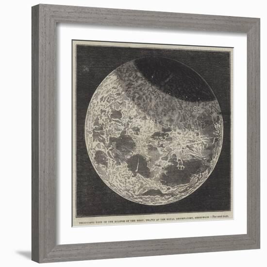 Telescopic View of the Eclipse of the Moon, Drawn at the Royal Observatory, Greenwich-null-Framed Giclee Print