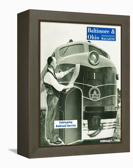 Teletyping Railroad Service-null-Framed Premier Image Canvas