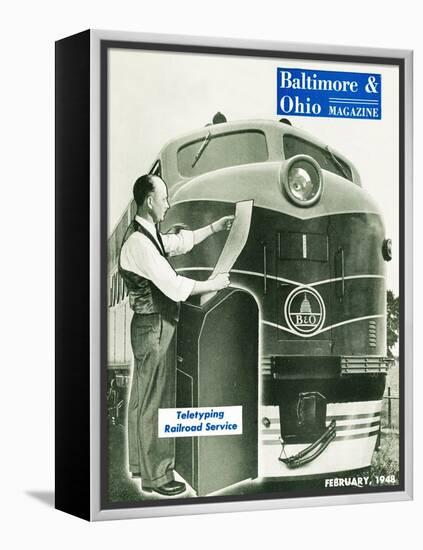Teletyping Railroad Service-null-Framed Premier Image Canvas