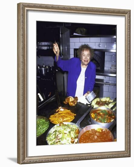 Television Cooking Expert Julia Child at Opening of Restaurant Eatzi's-Dave Allocca-Framed Premium Photographic Print