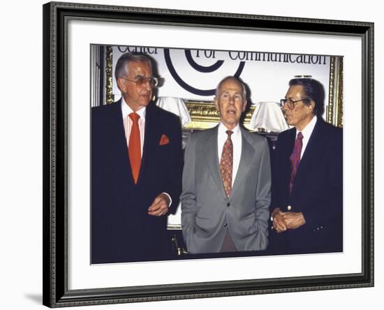 Television Personalities Ed Mcmahon and Johnny Carso with Producer Fred De Cordova-David Mcgough-Framed Premium Photographic Print