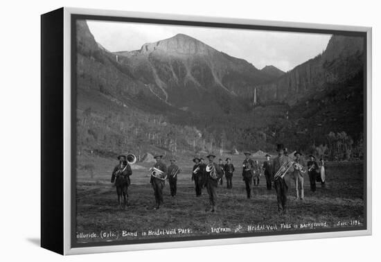 Telluride Band in Bridal Veil Park Ingram and Bridal Veil Falls, 1886-Charles Goodman-Framed Premier Image Canvas