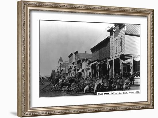 Telluride, Colorado - View of a Pack Train-Lantern Press-Framed Art Print