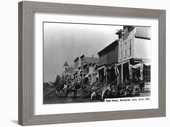 Telluride, Colorado - View of a Pack Train-Lantern Press-Framed Art Print