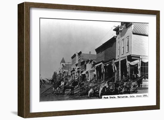 Telluride, Colorado - View of a Pack Train-Lantern Press-Framed Art Print