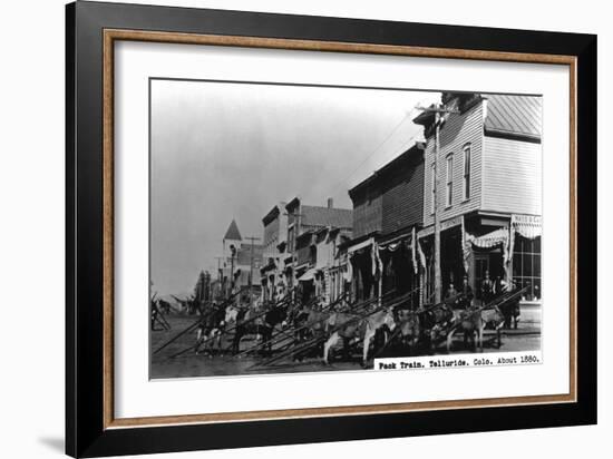 Telluride, Colorado - View of a Pack Train-Lantern Press-Framed Art Print