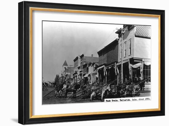 Telluride, Colorado - View of a Pack Train-Lantern Press-Framed Art Print