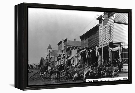 Telluride, Colorado - View of a Pack Train-Lantern Press-Framed Stretched Canvas