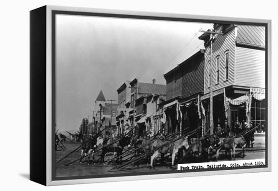 Telluride, Colorado - View of a Pack Train-Lantern Press-Framed Stretched Canvas