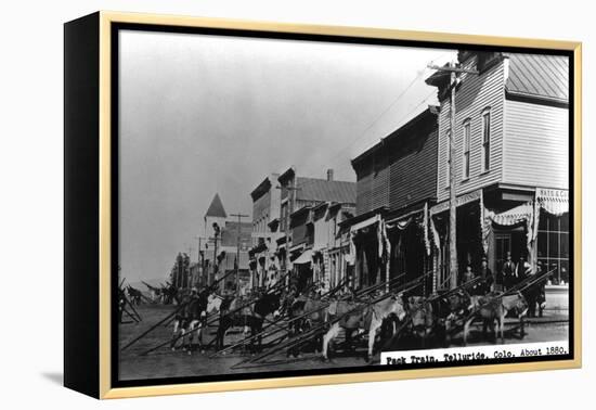 Telluride, Colorado - View of a Pack Train-Lantern Press-Framed Stretched Canvas