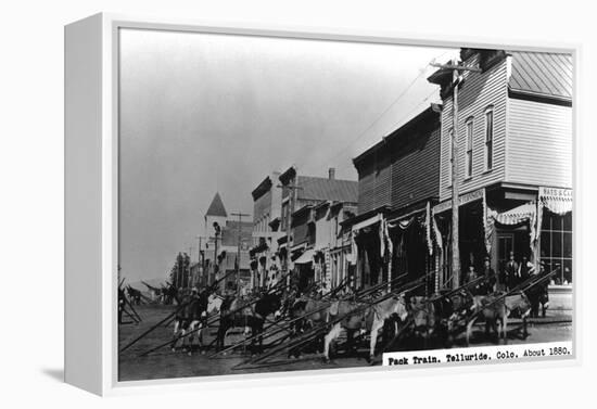 Telluride, Colorado - View of a Pack Train-Lantern Press-Framed Stretched Canvas