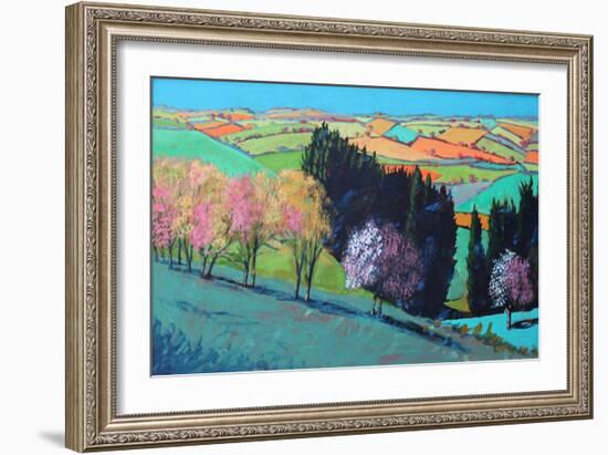 Teme Valley Blossom (Acrylic on Board)-Paul Powis-Framed Giclee Print