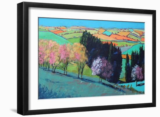 Teme Valley Blossom (Acrylic on Board)-Paul Powis-Framed Giclee Print