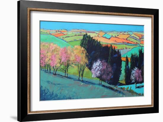Teme Valley Blossom (Acrylic on Board)-Paul Powis-Framed Giclee Print
