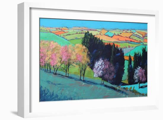 Teme Valley Blossom (Acrylic on Board)-Paul Powis-Framed Giclee Print