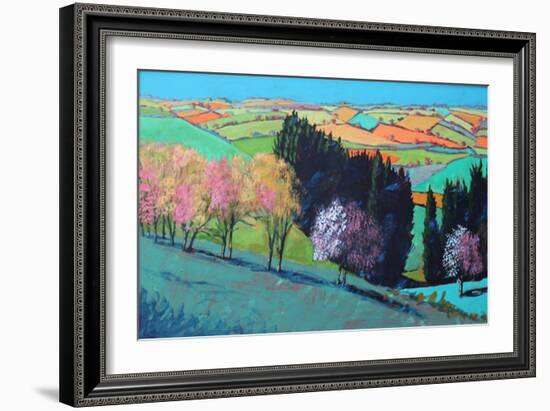 Teme Valley Blossom (Acrylic on Board)-Paul Powis-Framed Giclee Print