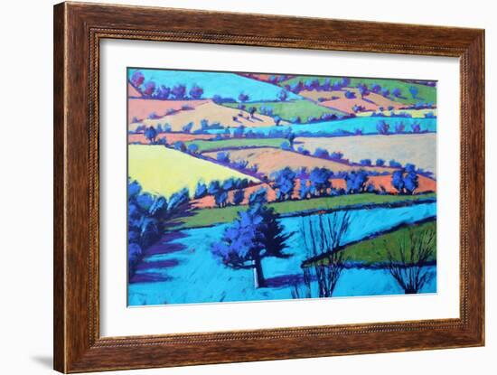 Teme Valley Summer II close up (Acrylic on Board)-Paul Powis-Framed Giclee Print