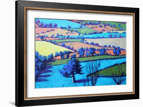 Teme Valley Summer II close up (Acrylic on Board)-Paul Powis-Framed Giclee Print