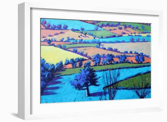 Teme Valley Summer II close up (Acrylic on Board)-Paul Powis-Framed Giclee Print