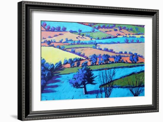 Teme Valley Summer II close up (Acrylic on Board)-Paul Powis-Framed Giclee Print