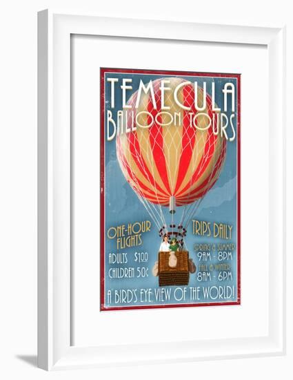 Temecula, California - Balloon Tours-Lantern Press-Framed Art Print