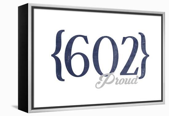 Tempe, Arizona - 602 Area Code (Blue)-Lantern Press-Framed Stretched Canvas