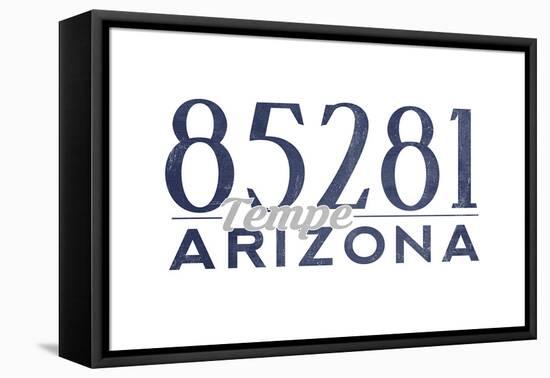 Tempe, Arizona - 85281 Zip Code (Blue)-Lantern Press-Framed Stretched Canvas