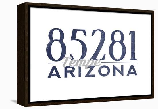 Tempe, Arizona - 85281 Zip Code (Blue)-Lantern Press-Framed Stretched Canvas