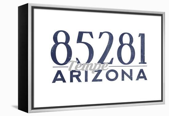 Tempe, Arizona - 85281 Zip Code (Blue)-Lantern Press-Framed Stretched Canvas