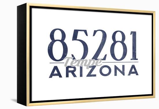 Tempe, Arizona - 85281 Zip Code (Blue)-Lantern Press-Framed Stretched Canvas