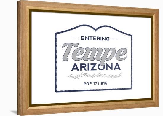 Tempe, Arizona - Now Entering (Blue)-Lantern Press-Framed Stretched Canvas