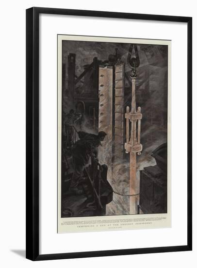 Tempering a Gun at the Creusot Ironworks-Henri Lanos-Framed Giclee Print