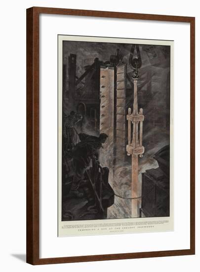 Tempering a Gun at the Creusot Ironworks-Henri Lanos-Framed Giclee Print