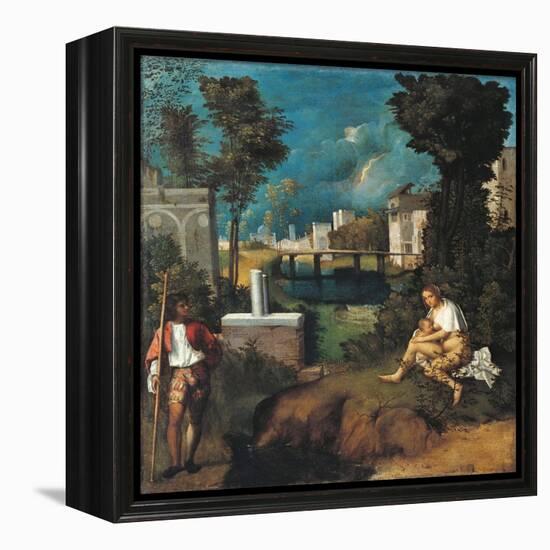 Tempest, detail-Giorgione-Framed Stretched Canvas