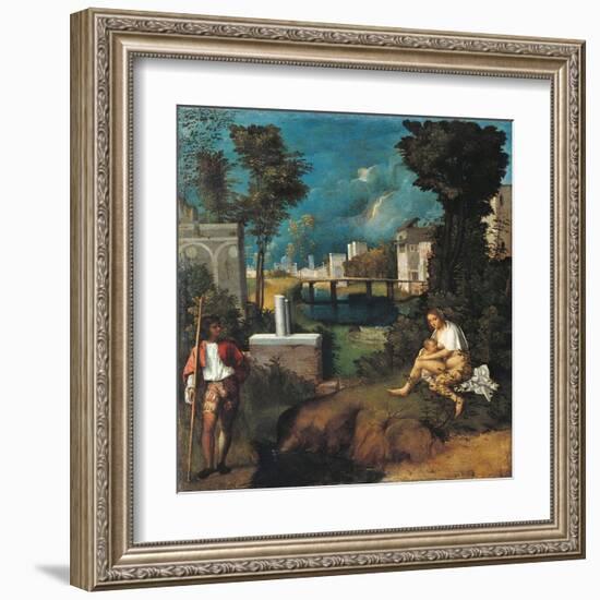 Tempest, detail-Giorgione-Framed Art Print