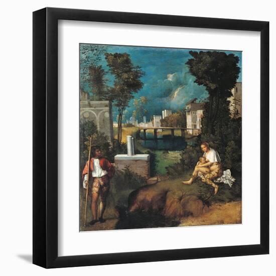 Tempest, detail-Giorgione-Framed Art Print