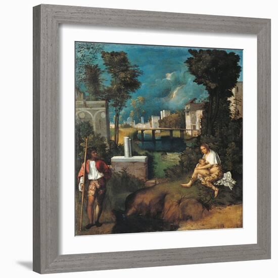 Tempest, detail-Giorgione-Framed Art Print