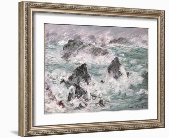 Tempête à Belle-Ile, 1886 (oil on canvas)-Claude Monet-Framed Giclee Print