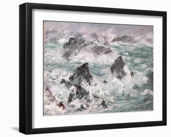 Tempête à Belle-Ile, 1886 (oil on canvas)-Claude Monet-Framed Giclee Print