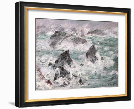 Tempête à Belle-Ile, 1886 (oil on canvas)-Claude Monet-Framed Giclee Print