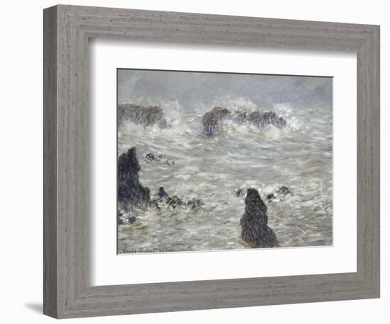 Tempête, côtes de Belle-île-Claude Monet-Framed Giclee Print