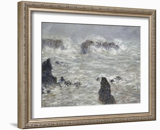 Tempête, côtes de Belle-île-Claude Monet-Framed Giclee Print