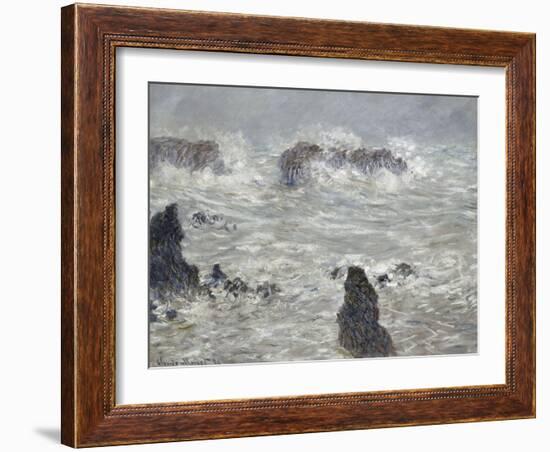 Tempête, côtes de Belle-île-Claude Monet-Framed Giclee Print